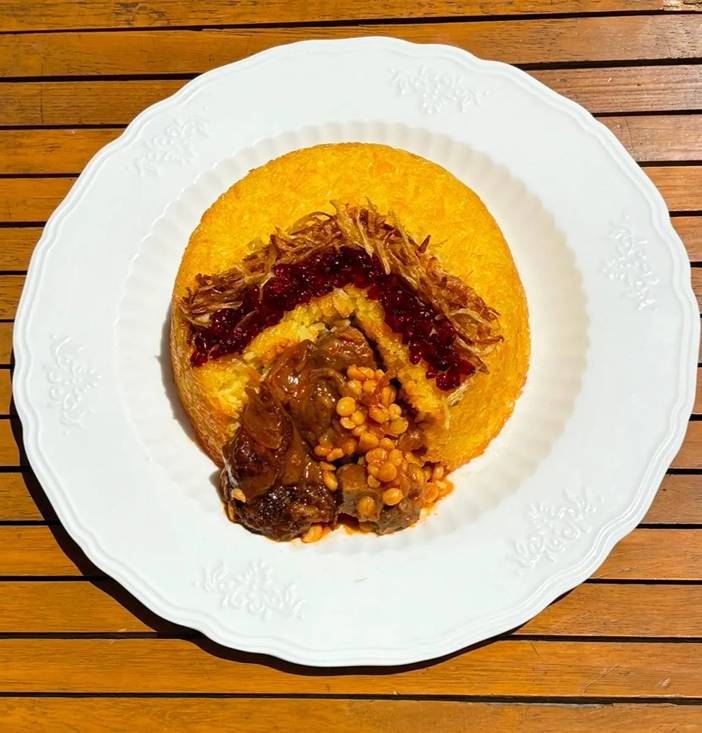 ته چین قیمه بادمجان